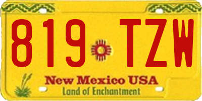 NM license plate 819TZW