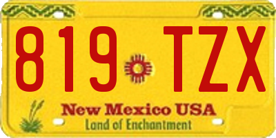 NM license plate 819TZX