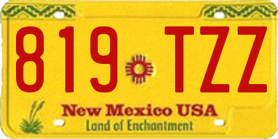 NM license plate 819TZZ