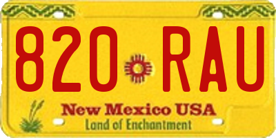 NM license plate 820RAU