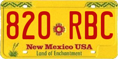 NM license plate 820RBC