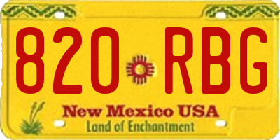 NM license plate 820RBG
