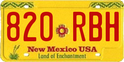 NM license plate 820RBH