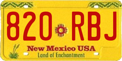 NM license plate 820RBJ