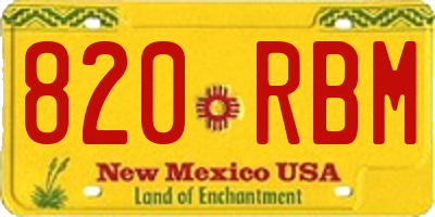 NM license plate 820RBM