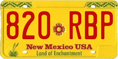 NM license plate 820RBP