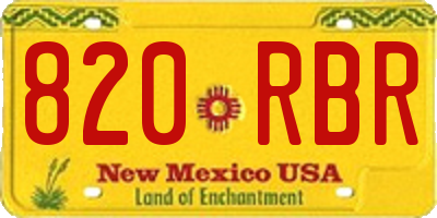NM license plate 820RBR