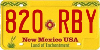 NM license plate 820RBY