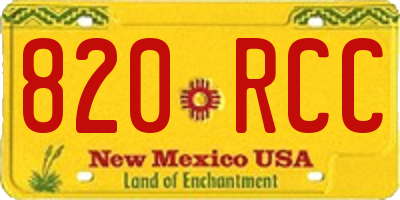 NM license plate 820RCC