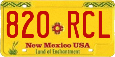 NM license plate 820RCL