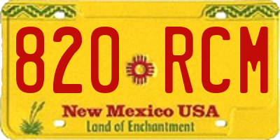 NM license plate 820RCM