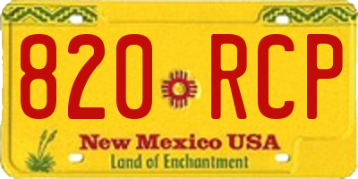 NM license plate 820RCP