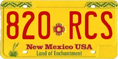 NM license plate 820RCS