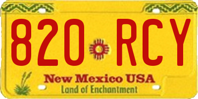 NM license plate 820RCY