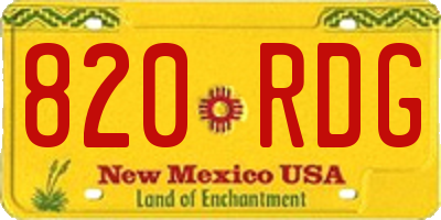 NM license plate 820RDG