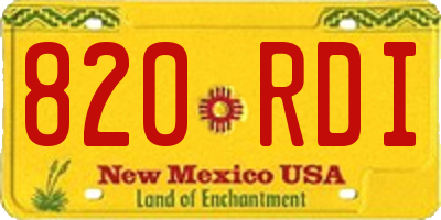 NM license plate 820RDI