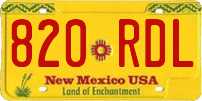 NM license plate 820RDL