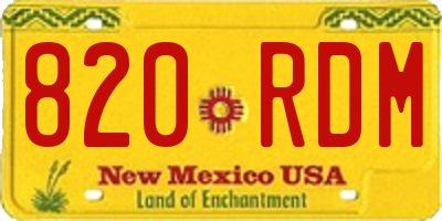 NM license plate 820RDM