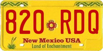 NM license plate 820RDQ