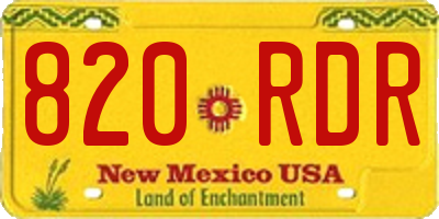 NM license plate 820RDR