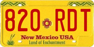 NM license plate 820RDT