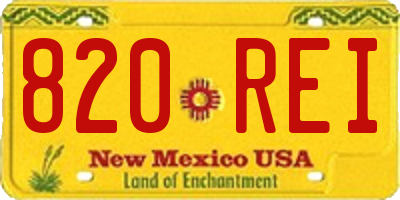 NM license plate 820REI