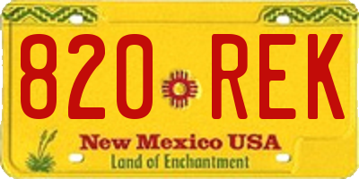 NM license plate 820REK