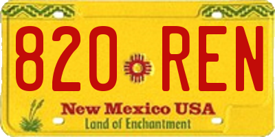 NM license plate 820REN