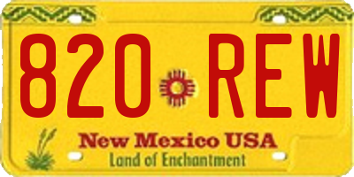 NM license plate 820REW
