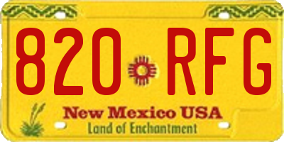 NM license plate 820RFG