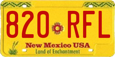 NM license plate 820RFL