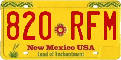 NM license plate 820RFM