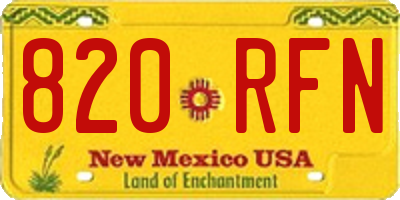 NM license plate 820RFN