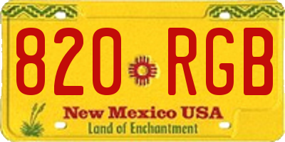 NM license plate 820RGB