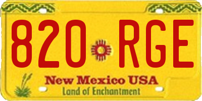 NM license plate 820RGE
