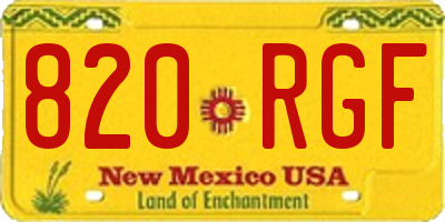 NM license plate 820RGF