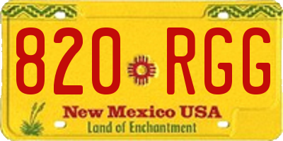 NM license plate 820RGG