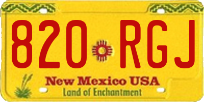NM license plate 820RGJ