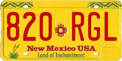 NM license plate 820RGL