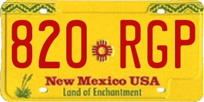 NM license plate 820RGP