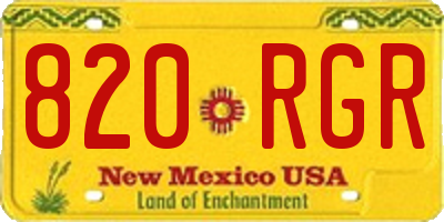 NM license plate 820RGR