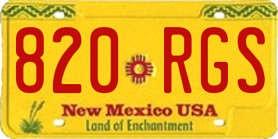 NM license plate 820RGS
