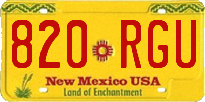 NM license plate 820RGU