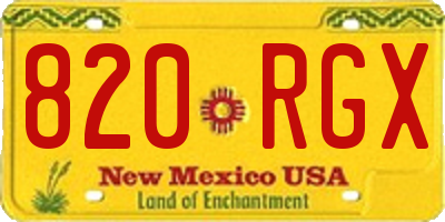 NM license plate 820RGX