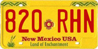 NM license plate 820RHN
