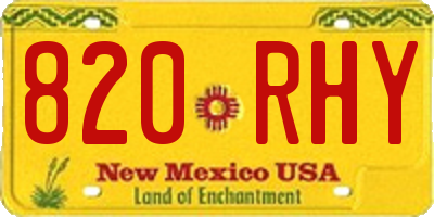 NM license plate 820RHY