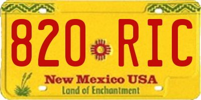 NM license plate 820RIC
