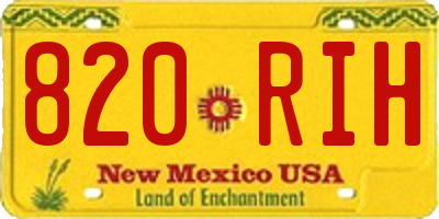 NM license plate 820RIH