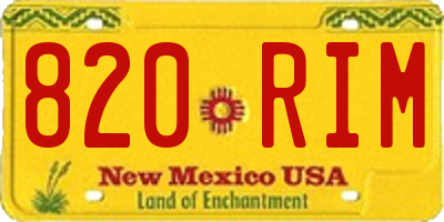 NM license plate 820RIM