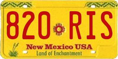 NM license plate 820RIS